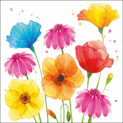 Serviettes en papier colourful summer flowers - ambiente