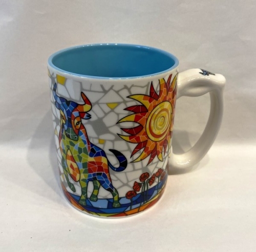 Mug taureau mosaic bleu