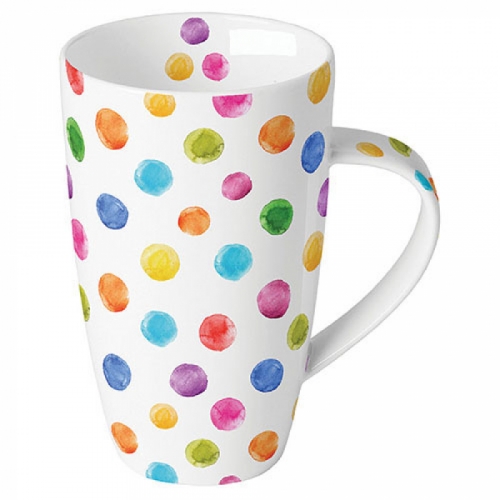 Grand mug polka dots white - ambiente