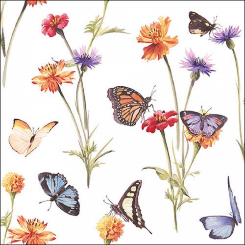 Serviettes en papier butterfly garden - ambiente