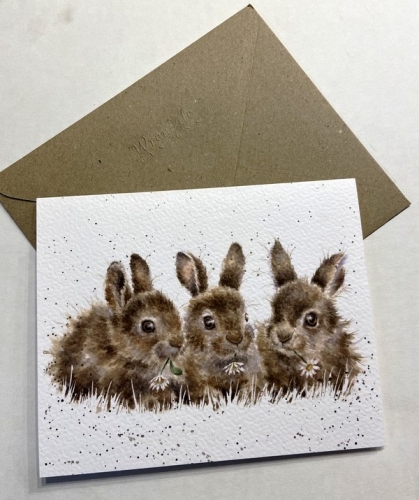 Carte double 3 petits lapins - wrendale