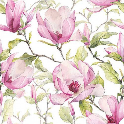 Serviettes en papier blooming magnolia - ambiente