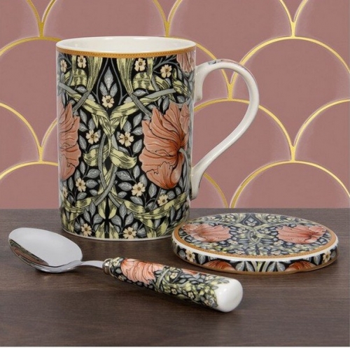 Mug avec couvercle et cuillère pimpernel William Morris - leonardo collection