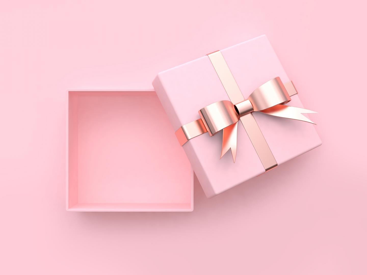 Skinnydip - Ensemble papier cadeau et étiquettes - Rose et doré